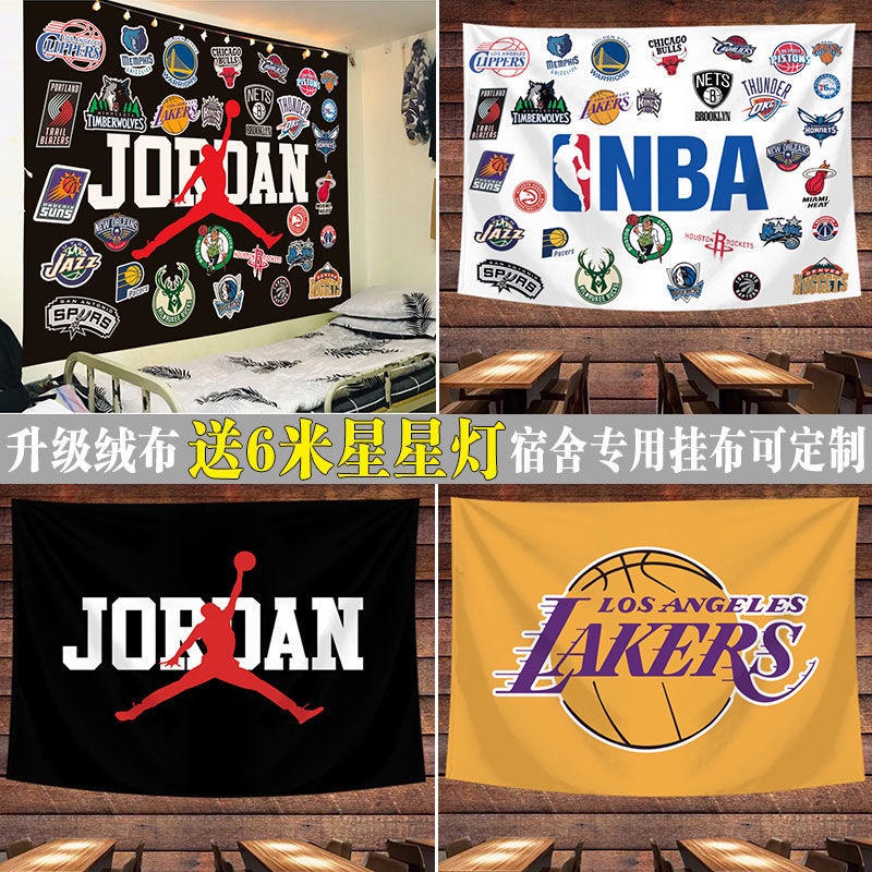 ผ้าแขวนผนัง ลายโลโก้ทีมบาสเก็ตบอล NBA Lakers