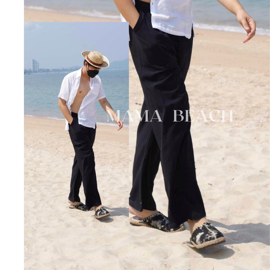 พร้อมส่ง กางเกงผ้าฝ้ายขายาวเอวยางยืดใส่สบายมาก (ขายาว)