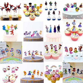 ท็อปเปอร์ตกแต่งเค้ก รูปเจ้าหญิงแช่แข็ง Happy Birthday 24 ชิ้น