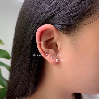 annita.silver - Dot earrings silver 925 /ต่างหูหมุดเงินแท้ ต่างหูเงินแท้925 ต่างหูปักก้าน พร้อมส่ง