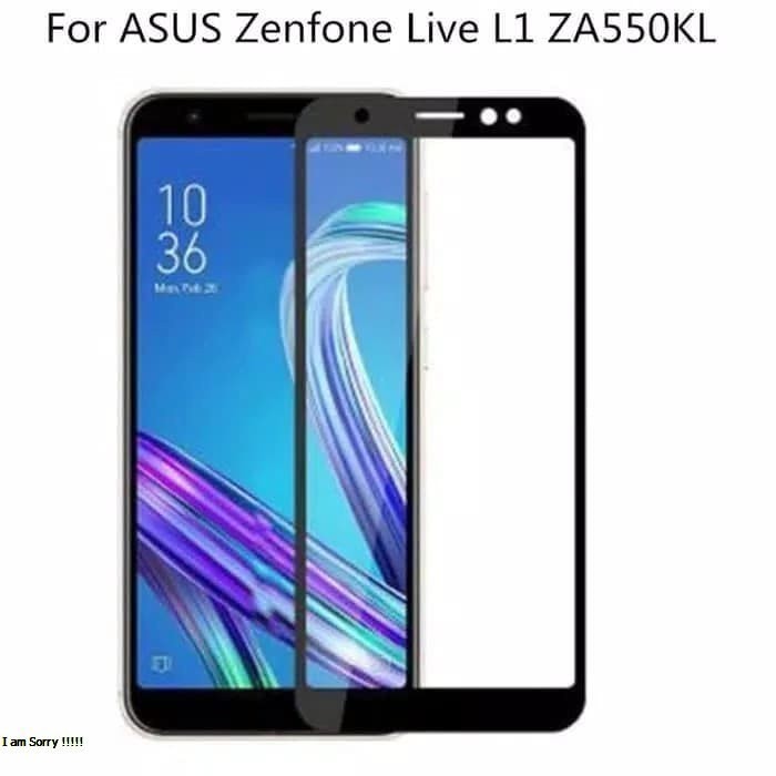 กระจกนิรภัย Asus Zenfone Live 1 Full Cover Color 5D / 6D / 9D - สีดํา