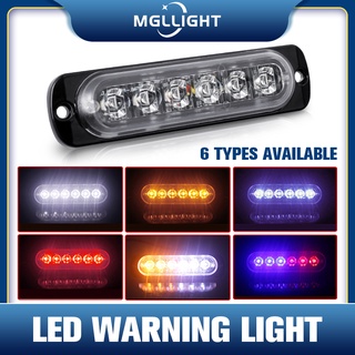 MGLLIGHT Strobe light 6 LED ไฟรถบรรทุก รถพ่วง กระบะ ไฟไซเรน ไฟสัญาณเตือน 12-24V/18W