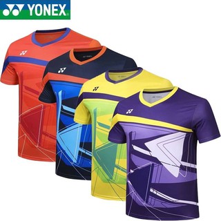 2020 YONEX ใหม่ผู้ชายและผู้หญิงการแข่งขันแบดมินตันการฝึกอบรมเสื้อผ้าแขนสั้น