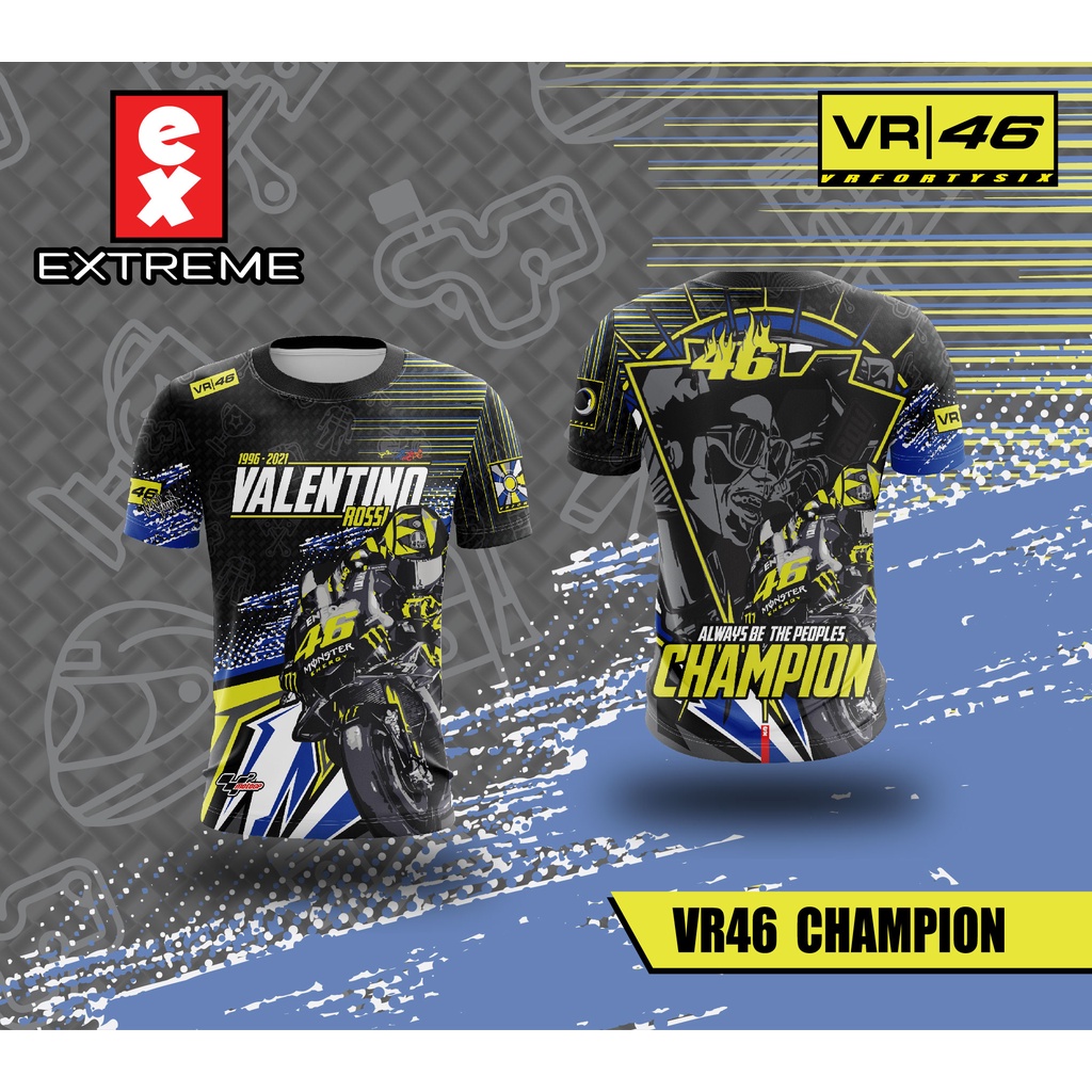 Extreme Valantino Rossi 46 Champion Design Sublimation Jersey