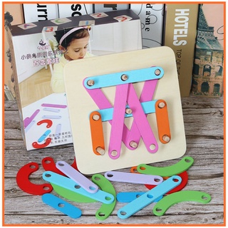 ของเล่นไม้มอนเตสซอรี่ ตัวต่อไม้เก้าหลัก Wooden Alphabet &amp; Number Assembly