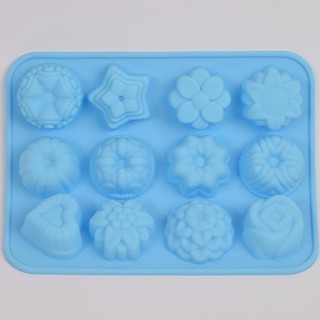 JMEE แม่พิมพ์ซิลิโคน หัวใจ ดอกไม้ และ เค้กหลายทรง Silicone Mold Jello Little Cake Shaped and Flower คละสี