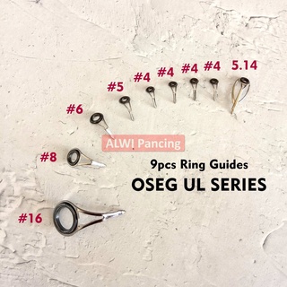 (1 ชุด / 9 ชิ้น) UL OSEG GUIDE RING (คันเบ็ดตกปลาเบาพิเศษ) ~ Non Fuji