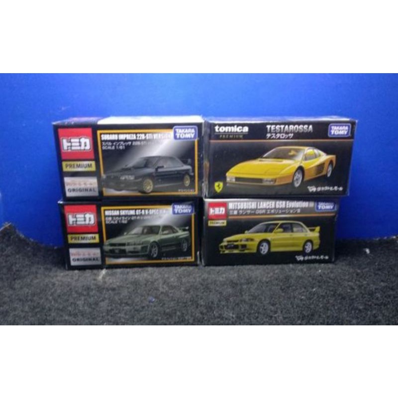 Tomica premiumสีพิเศษ model evo3/skyline R34/Ferrari/Subaru