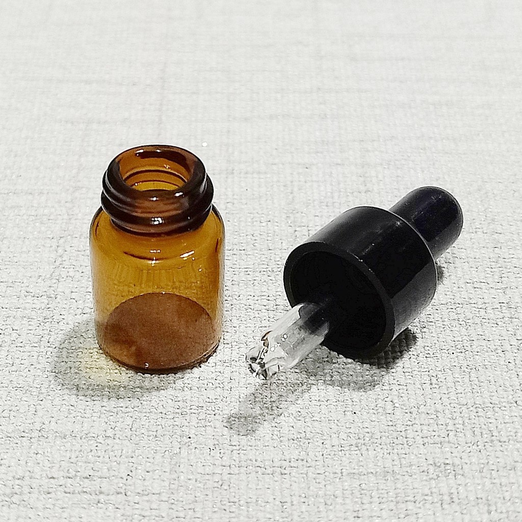พร้อมส่ง1/2/3/5mlขวดแก้วสีชา แบบหยดจุกดรอปเปอร์(dropper) เติมได้ ใช้ซ้ำได้ ขนาดทดลอง ใส่น้ำหอม แบ่งสาร เอนกประสงค์diyมาก