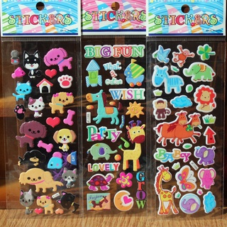 10Pcs/Lot Stickers 3D Bubble Animals Sticker Snowboard Laptop Sticker Educational Toys