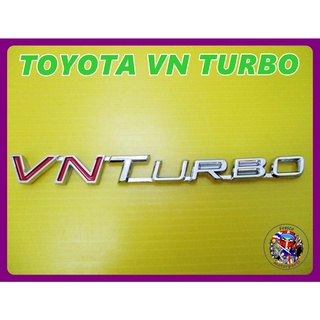 โลโก้  พร้อมกาวติด   ขนาด 12.5 cm  - TOYOTA VN TURBO LOGO RED&amp;CHROME STICKER  Logo Badge Emblem Size 12.5 cm