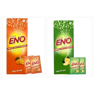 ENO Fruit Salt อีโน ฟรุต ซ้อลต์ บรรเทาอาการ ท้องอืด ท้องเฟ้อ แบบซอง 4.5 กรัม รสส้ม - รสมะนาว (1 กล่อง = 60 ซอง)