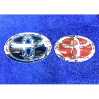 TOYOTA แดง ฟ้า HYBRID ตรา โลโก้ รถ หน้า หลัง FORTUNER REVO ROCCO VIGO VIOS ALTIS CAMRY LOGO BADGE EMBLEM