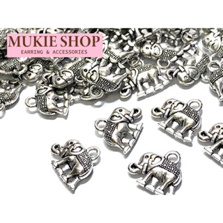Mukie shop DIY จี้ ตัวห้อย จี้ห้อย ช้างไทย ชุบเงินแท้925/อัลลอย แพ็ค DIYเครื่องประดับ