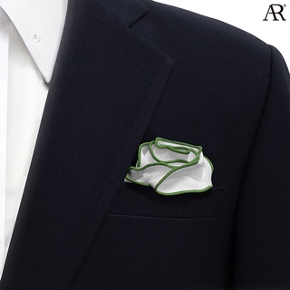 ANGELINO RUFOLO Pocket Square(ผ้าเช็ดหน้าสูท) ผ้าไหมทอผสมคอตตอนคุณภาพเยี่ยม ดีไซน์ Classic สีเทา/ขาว/แดง/ส้ม/ฟ้า/เขียว