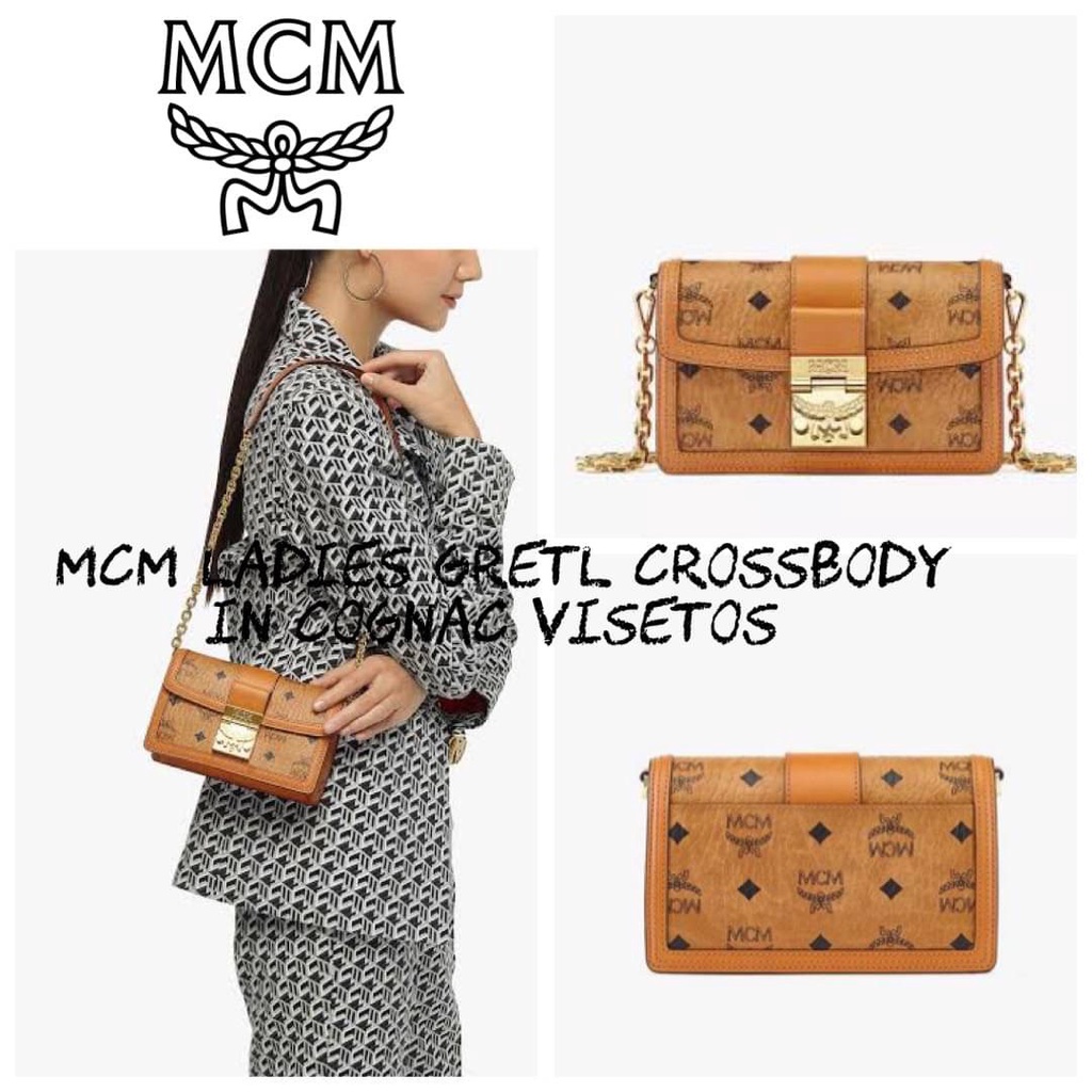 Mcm Ladies Gretl Crossbody in Cognac Visetos Code:B6D070765 แบรนด์แท้ 100% งาน Outlet