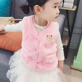 เสื้อกั๊กกันหนาวสำหรับเด็ก เสื้อกันหนาวเด็ก ปักลายหมี ผ้านุ่มให้ความอบอุ่น ดีไซน์น่ารัก ใส่ได้ทั้งชายและหญิงมีหลายไซส์Y3