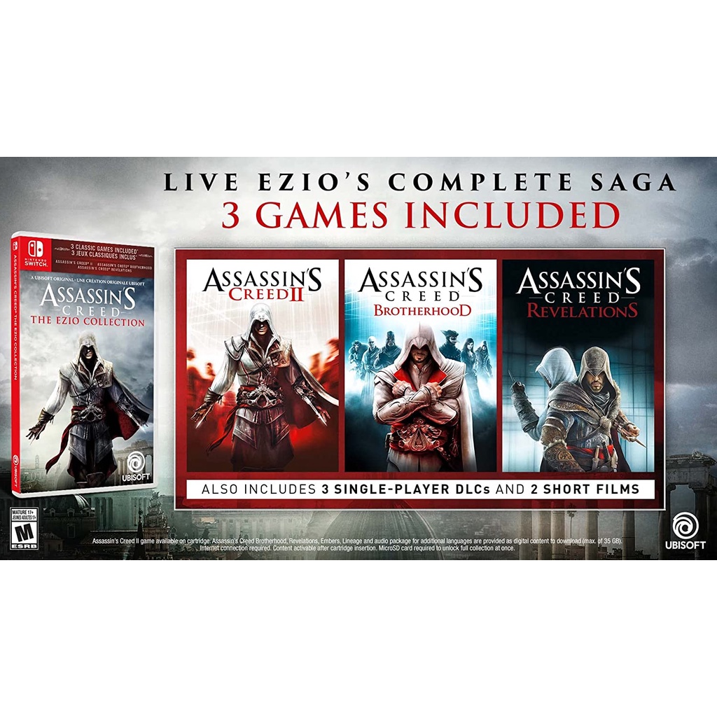 [พร้อมส่ง]Nintendo: Assasin's Creed The Ezio Collection (US ASIA) แผ่นเกม สำหรับ Nintendo Switch