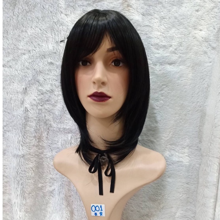 วิกผมงานดี  วิกผมผู้หญิง ฟรีตาข่ายคลุมผม Wig วิกผมแบบสวมครอบ ผมยาวมีหน้าม้า แฮร์พีช วิกผมยาวผู้หญิง001