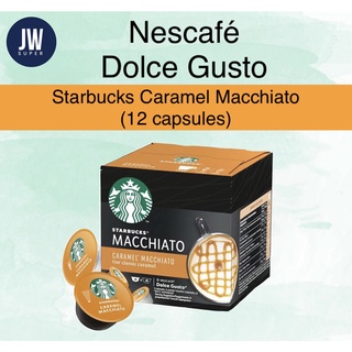 STARBUCKS BY NESCAFE DOLCE GUSTO CARAMEL MACCHIATO 12 แคปซูล/ 1 กล่องBBE : 29/02/2024