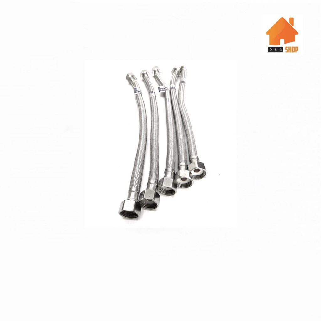 สายน้ำดีถักสแตนเลส ทองเหลือง สายต่อก๊อกอ่างก๊อกซิงค์ สายน้ำดื่ม ทนความร้อน ขนาด 4 หุน เกรดพรีเมี่ยม - รูปที่ 5