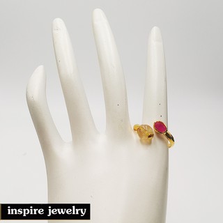 Inspire Jewelry ,แหวนทอง ฟรีไซด์ หินไหมทอง และทับทิมชาตั้ม แบบขายดีที่สุด ดีไซด์หรูอินเทรน งานHand Made