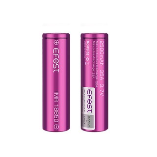 (2ก้อน)ถ่านชาร์จEfest IMR 18650 2500mAh 35A 3.7V ถ่านชาร์จคุณภาพสูง รับประกัน 3 ปีจากผู้ผลิต