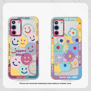 เคส Samsung A32 A52 A12 A03 A51 A03S A10S A50 A20S J7 Prime A02S A20 A50S A10 A30S A52S A30 M12 M01S A125 F12 M10S M40S A515F A207F M02S A025 F02S 11 12 13  7 8 6 Plus ใส แบบนิ่ม ลายดอกไม้ หน้ายิ้ม กันกระแทก TPU เคสโทรศัพท์ซิลิโคน