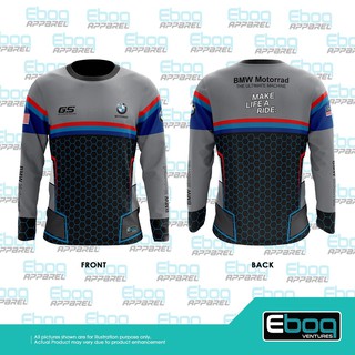 เสื้อยืดแขนยาว พิมพ์ลาย Bmw Gs Silver Eboq Sublimation 01 3D ขนาดใหญ่ พลัสไซซ์