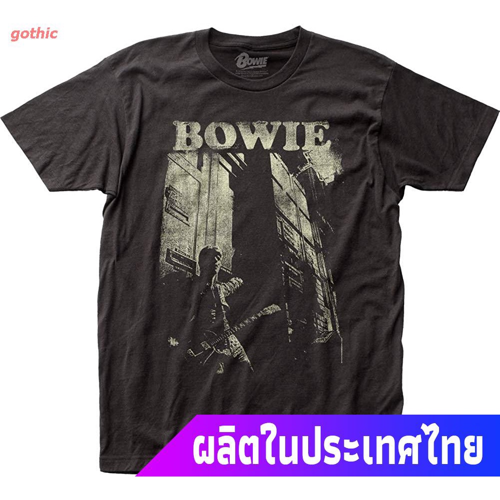 เสื้อยืดยอดนิยม Impact Merchandising Men's David Bowie Guitar T-Shirt, Coal, XX-Large Black Men's Women's T-shirts