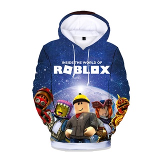 เสื้อแจ็กเก็ตกันหนาว แขนยาว มีฮู้ด พิมพ์ลาย ROBLOX 3 มิติ สําหรับเด็กผู้ชาย อายุ 2-15 ปี