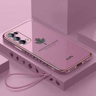 เคส oppo Reno 5 Reno5 pro เคสขอบตรง ใบเมเปิ้ล เคสนิ่ม FY