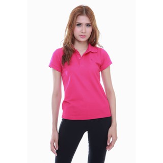 เสื้อโปโล ( polo shirt )แบรนด์ Geeko ตรากวาง สีพื้นหญิง สีชมพู( พีกาซัส ) gkc - 22W