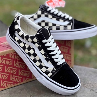 VANS OLD SKOOL Primary Check ลายตาราง (พร้อมกล่อง) ✅จ่ายเงินปลายทางได้