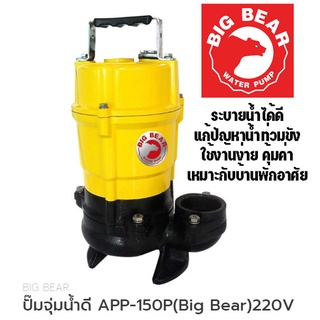 ปั๊มจุ่มน้ำดี ปั๊มแช่สูบน้ำธรรมดา ยี่ห้อ BIG BEAR PUMP APP-150P 100วัตต์