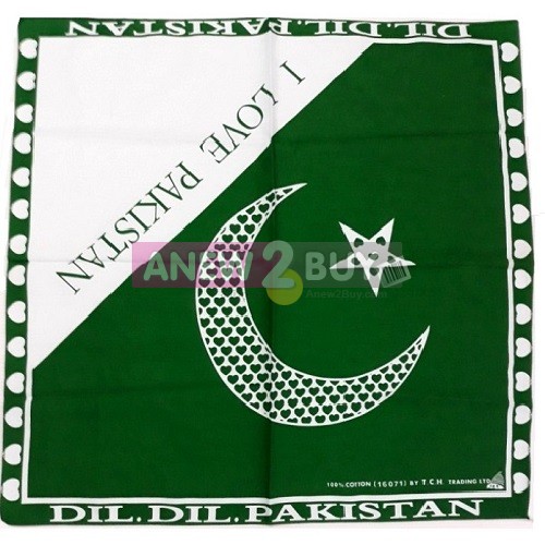 ผ้าลายธงปากีสถาน ใช้พันคอหรือโพกหัวได้ (Pakistan Flag Bandana Scarf Headband)