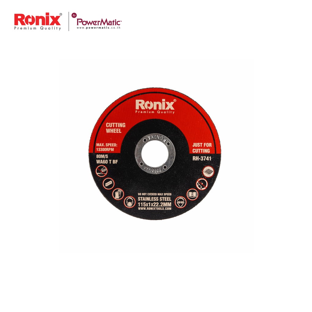 Ronix ใบเจียร์เหล็ก T41- 115X1.0X22.2 MM- INOX RH-3741