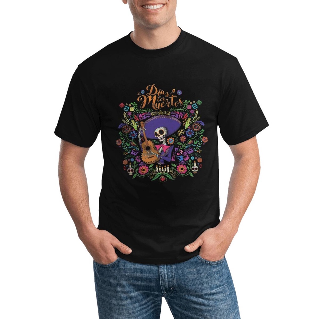 Mexican Sugar Skull Mens Casual T Shirts Creative Vintage Style