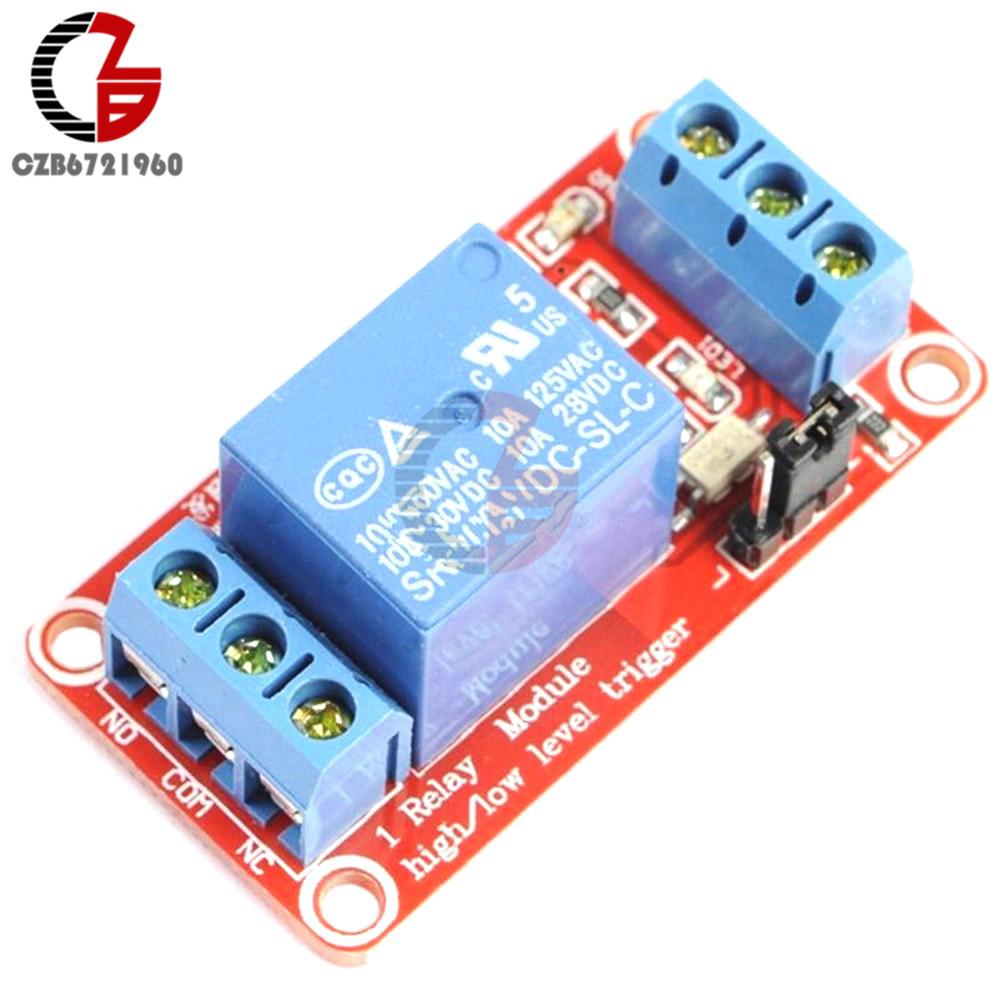 dc 12v 1 channel แผ่นบอร์ดโมดูลรีเลย์พร้อมกับ optocoupler รองรับ high and low level trigger เพาเวอร์ซัพพลาย