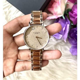 (ผ่อน0%) นาฬิกา Coach Perry Two-Tone Stainless Steel Ladies Watch - 14503522 สายทูโทน สีเงิน ทอง หน้าปัดกลิตเตอร์ 36 มม.