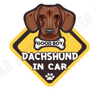 สติกเกอร์ติดรถ สติ๊กเกอร์ติดรถยนต์ สติกเกอร์หมา DGA84  Dachshund dog