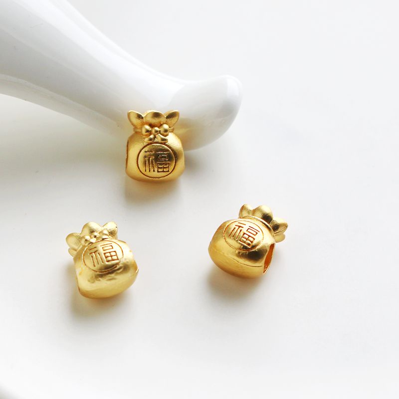 จี้ลูกปัดทอง 18K เนื้อแมตต์ 9 * 12 มม. สไตล์โบราณ สําหรับทําเครื่องประดับ สร้อยข้อมือ diy