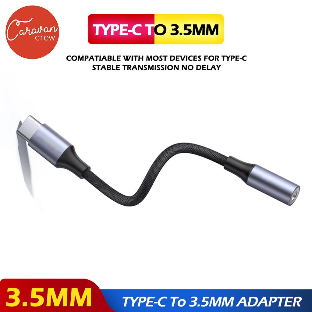 Caravan crew type c to 3 5mm headphone jack adapter earphone audio