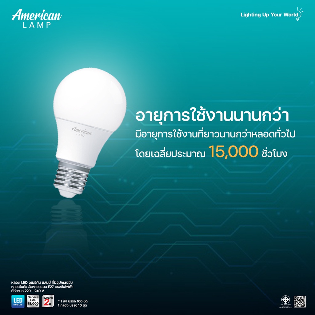 American lamp l หลอดไฟ LED ขั้ว E27 ไฟตกแต่งห้อง แต่งโคมไฟ รับประกัน 2 ปี - รูปที่ 6