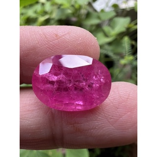 oval 10x12mm Synthetic pink sapphire 2 pieces