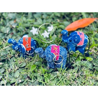 🐘 พวงกุญแจช้าง Elephant keychain ขนาดประมาณ 7x7 cm ผ้าไทย ของฝากน่ารัก handmade ของชำร่วย สินค้าพื้นเมืองเชียงใหม่