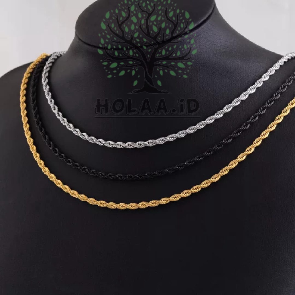 สร้อยคอโซ่ไทเทเนียม 316l ROPE ( Mine )