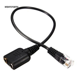 ☼Wt 3.5mm to RJ9 Jack Adapter PC Headset Audio Cable Converter Telephone Using