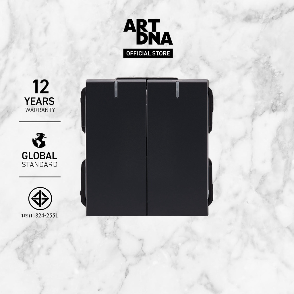 ART DNA  รุ่น A77 Switch LED 1 Gang สีดำ design switch สวิตซ์ไฟโมเดิร์น สวิตซ์ไฟสวยๆ ปลั๊กไฟสวยๆ