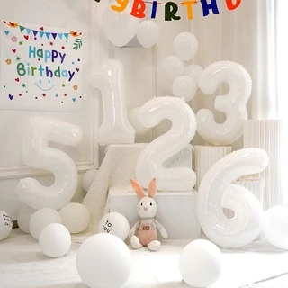 ลูกโป่งฟอยล์ ตัวเลข สีขาว ขนาด 16 40 นิ้ว ใหญ่มากก ส่งจากกทม.